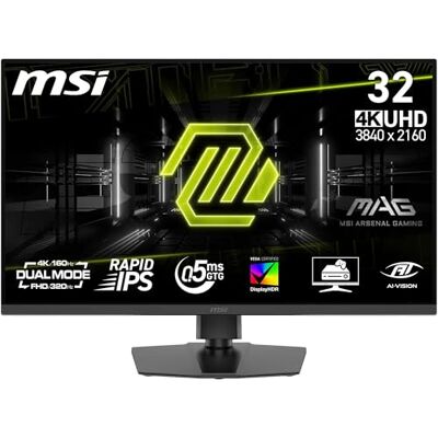 MSI MAG 322URDF E16 Gaming Monitor 32 inch 4K UHD 3840 x 2160 Rapid IPS 0,5 ms DisplayHDR 400 Oogbescherming AI Vision Dual Mode HDMI 2.1 DP 1.4a Verstelbare Ondersteuning Kantelen/Hoogte Zwart MSI MAG 322URDF E16 Gaming Monitor 32 inch 4K UHD 3840 x 2160 Rapid IPS 0,5 ms DisplayHDR 400 Oogbescherming AI Vision Dual Mode HDMI 2.1 DP 1.4a Verstelbare Ondersteuning Kantelen/Hoogte Zwart