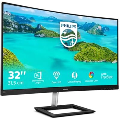 Philips Gaming-monitor gebogen 325E1C/00 32 Inch (HDMI, DisplayPort, 2560 x 1440, 75 Hz, 4 ms reactietijd, FreeSync) zwart Philips Gaming-monitor gebogen 325E1C/00 32 Inch (HDMI, DisplayPort, 2560 x 1440, 75 Hz, 4 ms reactietijd, FreeSync) zwart