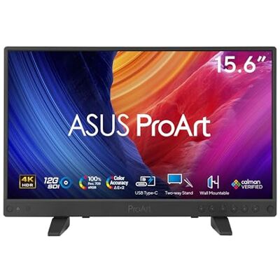 Asus ProArt Dispaly PA16USV Professionele monitor 15,6 inch 4K UHD IPS (3840 x 2160), 60Hz, 5ms (GTG) reactietijd, HDR-10, 100% sRGB, HDMI, USB-C 3.2 Gen 1, herbruikbare box, zwart Asus ProArt Dispaly PA16USV Professionele monitor 15,6 inch 4K UHD IPS (3840 x 2160), 60Hz, 5ms (GTG) reactietijd, HDR-10, 100% sRGB, HDMI, USB-C 3.2 Gen 1, herbruikbare box, zwart