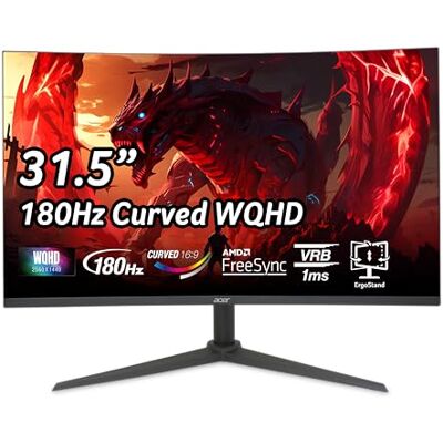 Acer Nitro XZ322QU V3 Gaming Monitor 31,5" (80cm) WQHD, VA, 180Hz DP, 144Hz HDMI, 1ms (VRB), 2x DP 1.4, 2x HDMI 2.0, gebogen, in hoogte verstelbaar, FreeSync Acer Nitro XZ322QU V3 Gaming Monitor 31,5" (80cm) WQHD, VA, 180Hz DP, 144Hz HDMI, 1ms (VRB), 2x DP 1.4, 2x HDMI 2.0, gebogen, in hoogte verstelbaar, FreeSync