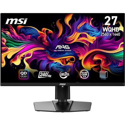 MSI MAG 271QPX QD-OLED E2 Gaming Monitor 26,5 inch WQHD Panel 2560 x 1440 Quantum Dot OLED, 240 Hz/0,03 ms, 99% DCI-P3, ΔE≤2, DisplayHDR True Black 400 DP 1.4a, HDMI™ 2.1, USB Type-C MSI MAG 271QPX QD-OLED E2 Gaming Monitor 26,5 inch WQHD Panel 2560 x 1440 Quantum Dot OLED, 240 Hz/0,03 ms, 99% DCI-P3, ΔE≤2, DisplayHDR True Black 400 DP 1.4a, HDMI™ 2.1, USB Type-C
