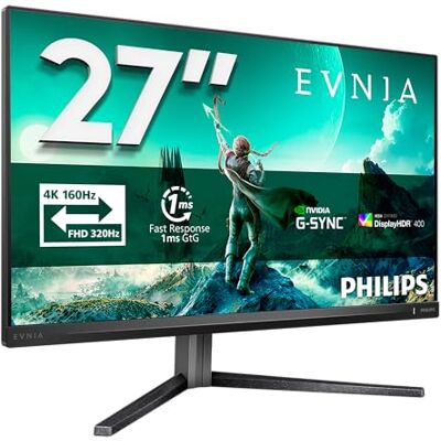 Philips Evnia 27M2N3800A Gaming Monitor Ultra HD 27" 160Hz, 0,5ms MPRT, HDR400, G-Sync comp. (2x HDMI 2.1, 1x DisplayPort 1.4, USB-hub) zwart/grijs Philips Evnia 27M2N3800A Gaming Monitor Ultra HD 27" 160Hz, 0,5ms MPRT, HDR400, G-Sync comp. (2x HDMI 2.1, 1x DisplayPort 1.4, USB-hub) zwart/grijs