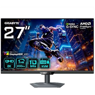 Gigabyte M27Q2 QD Gaming Monitor QHD 27" 2560x1440, 200Hz, 1ms, 350cd/m², FreeSync Premium, Display HDR400, HDMI 2.0, Displayport 1.4 Gigabyte M27Q2 QD Gaming Monitor QHD 27" 2560x1440, 200Hz, 1ms, 350cd/m², FreeSync Premium, Display HDR400, HDMI 2.0, Displayport 1.4