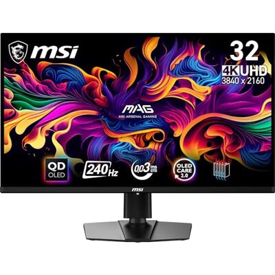 MSI MAG 321UPX QD-OLED Gaming Monitor 31,5 inch (80 cm) 4K UHD Quantum Dot OLED 3840 x 2160, 240Hz / 0,03ms, 99% DCI-P3, ΔE≤2, DisplayHDR True Black 400 DP 1.4a, HDMI 2.1, USB Type-C MSI MAG 321UPX QD-OLED Gaming Monitor 31,5 inch (80 cm) 4K UHD Quantum Dot OLED 3840 x 2160, 240Hz / 0,03ms, 99% DCI-P3, ΔE≤2, DisplayHDR True Black 400 DP 1.4a, HDMI 2.1, USB Type-C