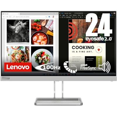 Lenovo L24i-40 23,8 inch Full HD-display, 1920 x 1080-100 Hz, 250 nits, 4 ms reactietijd, HDMI, VGA, AMD Radeon FreeSync, grijs Lenovo L24i-40 23,8 inch Full HD-display, 1920 x 1080-100 Hz, 250 nits, 4 ms reactietijd, HDMI, VGA, AMD Radeon FreeSync, grijs