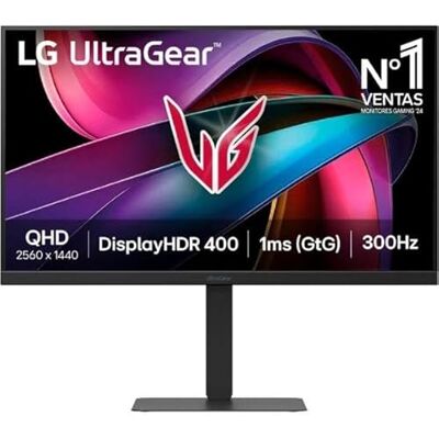LG Ultragear 27G640A-B Gaming Monitor, 27 inch, WQHD (1440p), 300Hz, 1ms, DisplayHDR 400, G-SYNC compatibel, FreeSync Premium, USB-C, DP 1.4, HDMI 2.1, in hoogte verstelbaar, zwart LG Ultragear 27G640A-B Gaming Monitor, 27 inch, WQHD (1440p), 300Hz, 1ms, DisplayHDR 400, G-SYNC compatibel, FreeSync Premium, USB-C, DP 1.4, HDMI 2.1, in hoogte verstelbaar, zwart