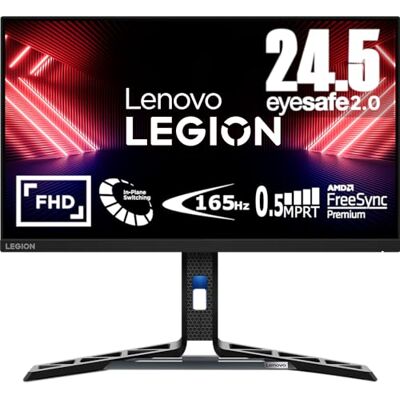 Lenovo Legion R25i-30 EyeSafe Gaming Monitor, 24,5 inch (FHD, IPS, 165 Hz, 0,5 ms MPRT, HDMI + DP, DP-kabels, FreeSync Premium, luidsprekers) instelling in kantel/hoogte/draaien/draaien Lenovo Legion R25i-30 EyeSafe Gaming Monitor, 24,5 inch (FHD, IPS, 165 Hz, 0,5 ms MPRT, HDMI + DP, DP-kabels, FreeSync Premium, luidsprekers) instelling in kantel/hoogte/draaien/draaien