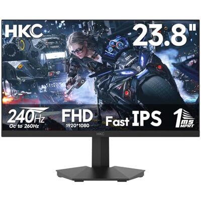 HKC 24 inch gaming-monitor, Full HD (1920 × 1080), 240 Hz Fast IPS, 1 ms, HDR400, 90% DCI-P3, tot 260 Hz overklokkbaar, VESA 100 × 100, verminderd blauw licht, HDMI 2.0 en DisplayPort 1.4 HKC 24 inch gaming-monitor, Full HD (1920 × 1080), 240 Hz Fast IPS, 1 ms, HDR400, 90% DCI-P3, tot 260 Hz overklokkbaar, VESA 100 × 100, verminderd blauw licht, HDMI 2.0 en DisplayPort 1.4