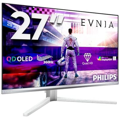 Philips Evnia 27M2N8500 27 inch QHD OLED Gaming Monitor, 360Hz, 0,03ms, HDR400, FreeSync. Prem., G-Sync compositie. (2560x1440, 2x HDMI 2.1, 1x DP 1.4, USB-hub) wit Philips Evnia 27M2N8500 27 inch QHD OLED Gaming Monitor, 360Hz, 0,03ms, HDR400, FreeSync. Prem., G-Sync compositie. (2560x1440, 2x HDMI 2.1, 1x DP 1.4, USB-hub) wit