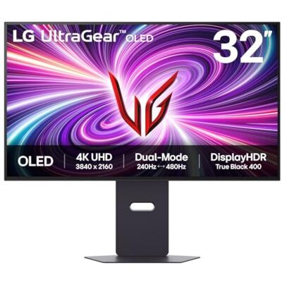 LG Ultragear™ OLED 32GS95UV-B Gaming PC Monitor 32" OLED-paneel UHD-resolutie, 4K (3840x2160), 0,03ms GTG 240Hz, DisplayHDR™ TrueBlack400, DCI-P3 98,5%, AMD FreeSync Premium Pro, NVIDIA G-Sync LG Ultragear™ OLED 32GS95UV-B Gaming PC Monitor 32" OLED-paneel UHD-resolutie, 4K (3840x2160), 0,03ms GTG 240Hz, DisplayHDR™ TrueBlack400, DCI-P3 98,5%, AMD FreeSync Premium Pro, NVIDIA G-Sync