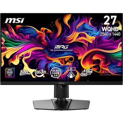 MSI MPG 271QR QD-OLED X50 Gaming Monitor 27 inch WQHD Quantum Dot OLED 2560 x 1440, 500Hz / 0,03ms, DisplayTrue HDR Black 500, AI Care Sensor, HDMI™ 2.1, DP 2.1a, USB C (98W PD), zwart MSI MPG 271QR QD-OLED X50 Gaming Monitor 27 inch WQHD Quantum Dot OLED 2560 x 1440, 500Hz / 0,03ms, DisplayTrue HDR Black 500, AI Care Sensor, HDMI™ 2.1, DP 2.1a, USB C (98W PD), zwart