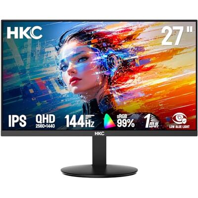 HKC V2718QS 27 inch gamer pc-monitor, QHD 2560 x 1440, IPS 144Hz, 1ms MPRT, HDR10, 99% sRGB, gaming monitor HDMI 2.0 DisplayPort 1.4, VESA 100x100, spelmodus voor pc en console HKC V2718QS 27 inch gamer pc-monitor, QHD 2560 x 1440, IPS 144Hz, 1ms MPRT, HDR10, 99% sRGB, gaming monitor HDMI 2.0 DisplayPort 1.4, VESA 100x100, spelmodus voor pc en console