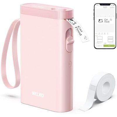 Nelko Bluetooth printer P21 Draagbare zelfklevende labelprinter Draadloze labelprinter Compatibel met iOS Android Voor thuis Roze Nelko Bluetooth printer P21 Draagbare zelfklevende labelprinter Draadloze labelprinter Compatibel met iOS Android Voor thuis Roze