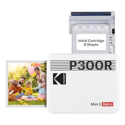Kodak Mini 3 Retro 4PASS draagbare fotoprinter (7,6 x 7,6 cm) wit Kodak Mini 3 Retro 4PASS draagbare fotoprinter (7,6 x 7,6 cm) wit