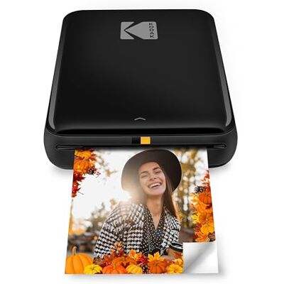 Kodak Step Instant Draagbare smartphone-fotoprinter draadloze mini-kleurenprinter zelfklevende foto's zink 5 x 7,6 cm compatibel met Bluetooth met iOS en Android speelse editie-app, zwart Kodak Step Instant Draagbare smartphone-fotoprinter draadloze mini-kleurenprinter zelfklevende foto's zink 5 x 7,6 cm compatibel met Bluetooth met iOS en Android speelse editie-app, zwart