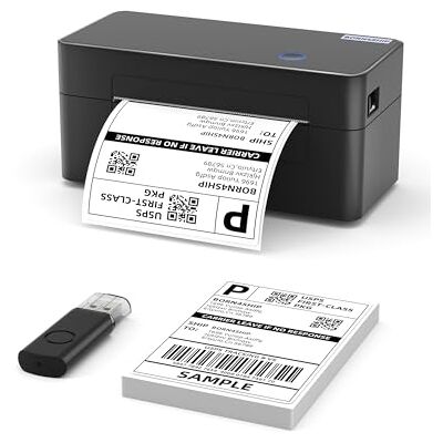 BORN4SHIP DHL USB-labelprinter, 4 x 6, thermische printer, labelprinter, compatibel met Etsy, Ebay, Amazon, geschikt voor kleine verzendpakketten (USB-aansluiting BORN4SHIP DHL USB-labelprinter, 4 x 6, thermische printer, labelprinter, compatibel met Etsy, Ebay, Amazon, geschikt voor kleine verzendpakketten (USB-aansluiting