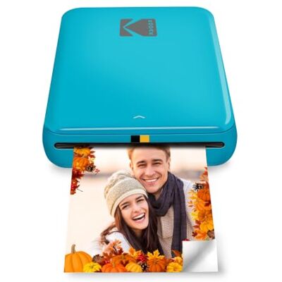 Kodak Step Instant Draagbare smartphone-fotoprinter, mini-kleurenprinter, draadloos, zelfklevende foto's, zink, 5 x 7,6 cm, compatibel met Bluetooth met iOS en Android, speelse editor-app, blauw Kodak Step Instant Draagbare smartphone-fotoprinter, mini-kleurenprinter, draadloos, zelfklevende foto's, zink, 5 x 7,6 cm, compatibel met Bluetooth met iOS en Android, speelse editor-app, blauw