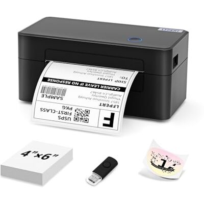 LFPERT DB402 DHL labelprinter, USB-thermische printer voor Shopify, Ebay, Etsy, DHL, DPD, GLS, UPS met 20 etiketten, 4 x 6 verzendlabels, compatibel met Windows, Mac LFPERT DB402 DHL labelprinter, USB-thermische printer voor Shopify, Ebay, Etsy, DHL, DPD, GLS, UPS met 20 etiketten, 4 x 6 verzendlabels, compatibel met Windows, Mac
