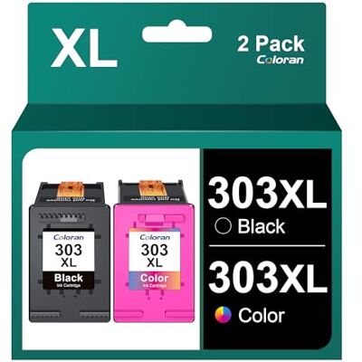Coloran 303 XL inktcartridges vervanging voor HP Envy Photo 6230, 6220, 6234, 6232, 7830, 7134 (2 stuks) Coloran 303 XL inktcartridges vervanging voor HP Envy Photo 6230, 6220, 6234, 6232, 7830, 7134 (2 stuks)