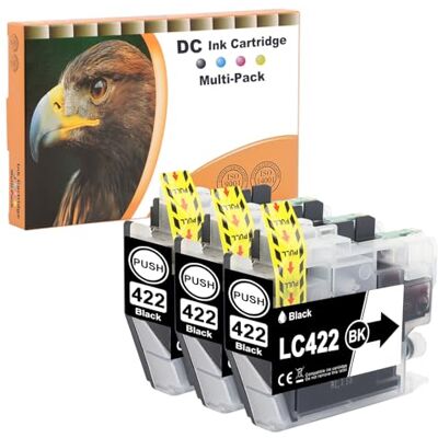 D&C 3 inktpatronen LC422 compatibel met Brother LC-422BK LC422XL voor Brother MFC-J5340DW, MFC-J5345DW, MFC-J5740DW, MFC-J6540DW, MFC-J6940DW, zwart D&C 3 inktpatronen LC422 compatibel met Brother LC-422BK LC422XL voor Brother MFC-J5340DW, MFC-J5345DW, MFC-J5740DW, MFC-J6540DW, MFC-J6940DW, zwart