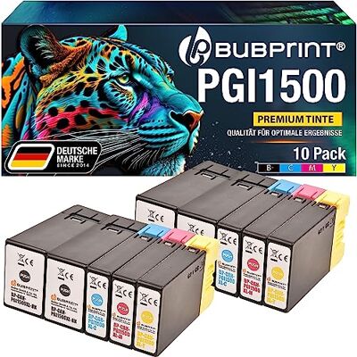 Bubprint 10 compatibele inktcartridges vervanging voor Canon PGI-1500XL voor Maxify MB2000 MB2050 MB2100 MB2150 MB2155 MB2300 MB2350 MB2700 MB2750 MB2755 Bubprint 10 compatibele inktcartridges vervanging voor Canon PGI-1500XL voor Maxify MB2000 MB2050 MB2100 MB2150 MB2155 MB2300 MB2350 MB2700 MB2750 MB2755