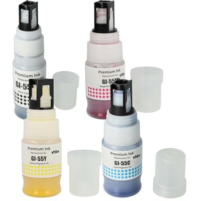 vhbw Set van 4 inktvullingen compatibel met Canon Maxify GX 2050, GX 2040, GX 1050 printers cyaan, magenta, geel, zwart, gepigmenteerd vhbw Set van 4 inktvullingen compatibel met Canon Maxify GX 2050, GX 2040, GX 1050 printers cyaan, magenta, geel, zwart, gepigmenteerd