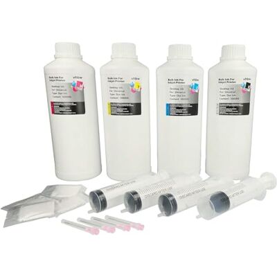 vhbw Set van 4 inktpatronen compatibel met Ricoh printer Dye navulset Cyaan, Dye Magenta, Dye Zwart, Dye Yellow, 1000 ml vhbw Set van 4 inktpatronen compatibel met Ricoh printer Dye navulset Cyaan, Dye Magenta, Dye Zwart, Dye Yellow, 1000 ml
