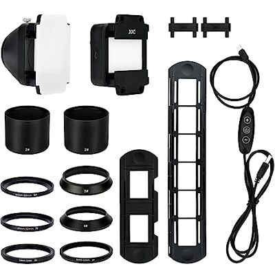 JJC Negatieve Film Scanner 35mm, Film Scanner Adapter met LED Light Set, Ondersteuning voor Dia's en Films voor Negatief Kopiëren. Filmscanner Accessoires JJC Negatieve Film Scanner 35mm, Film Scanner Adapter met LED Light Set, Ondersteuning voor Dia's en Films voor Negatief Kopiëren. Filmscanner Accessoires