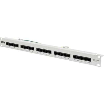 Digitus Patchpaneel (Patch Panel) 19 inch Cat-3 Voor ISDN 25 RJ45-poorten Onafgeschermd Patchpaneel 1U Rackmontage Grijs Digitus Patchpaneel (Patch Panel) 19 inch Cat-3 Voor ISDN 25 RJ45-poorten Onafgeschermd Patchpaneel 1U Rackmontage Grijs