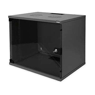 Digitus DN-19 09-U-S-SW DN1909USSW kast 9 wandunits eco-lijn, 450 x 520 x 400 mm, zwart, glas, 9U Digitus DN-19 09-U-S-SW DN1909USSW kast 9 wandunits eco-lijn, 450 x 520 x 400 mm, zwart, glas, 9U