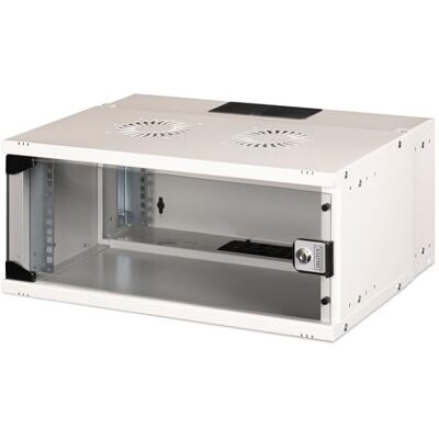 Digitus Netwerkkast, 19 inch 4 UH, niet gemonteerd, wandmontage, diepte 400 mm, werkdiepte 319,25 mm, draagvermogen 60 kg, glazen deur, SOHO Pro serie, grijs Digitus Netwerkkast, 19 inch 4 UH, niet gemonteerd, wandmontage, diepte 400 mm, werkdiepte 319,25 mm, draagvermogen 60 kg, glazen deur, SOHO Pro serie, grijs