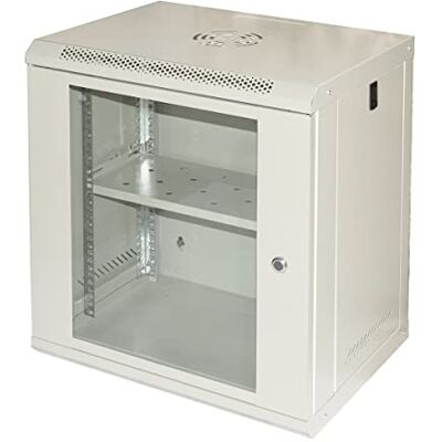 LINK Kastrek 19 inch 9U gedemonteerd serie lichtgrijs met glazen deur (AxDL) MM 600 x 400 x 530 cm incl. plank LINK Kastrek 19 inch 9U gedemonteerd serie lichtgrijs met glazen deur (AxDL) MM 600 x 400 x 530 cm incl. plank
