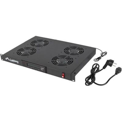 Lanberg AK-1503-B 1U Ventilatiepaneel 4 ventilatoren LCD Thermostaat Zwart 19 Lanberg AK-1503-B 1U Ventilatiepaneel 4 ventilatoren LCD Thermostaat Zwart 19
