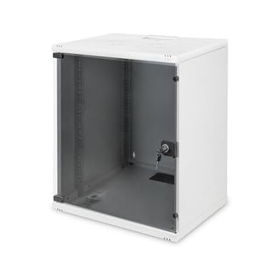 Digitus Netwerkkast 19 inch 12 HE niet gemonteerd, wandmontage, DN-19 12-U-S-1, 400 mm diepte, draagvermogen 60 kg, glazen deur, Grijs Digitus Netwerkkast 19 inch 12 HE niet gemonteerd, wandmontage, DN-19 12-U-S-1, 400 mm diepte, draagvermogen 60 kg, glazen deur, Grijs