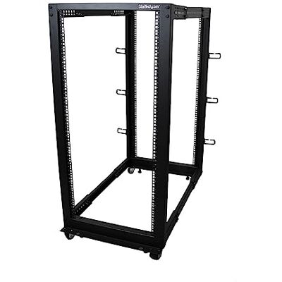 StarTech . com Mobiele server rack 25U 4 palen, 19 inch 4-polige netwerkrek met wielen, rack met verstelbare diepte voor pc/AV/IT wielen/nivelleringsvoeten/vloerbevestiging (4POSTRACK25U) StarTech . com Mobiele server rack 25U 4 palen, 19 inch 4-polige netwerkrek met wielen, rack met verstelbare diepte voor pc/AV/IT wielen/nivelleringsvoeten/vloerbevestiging (4POSTRACK25U)