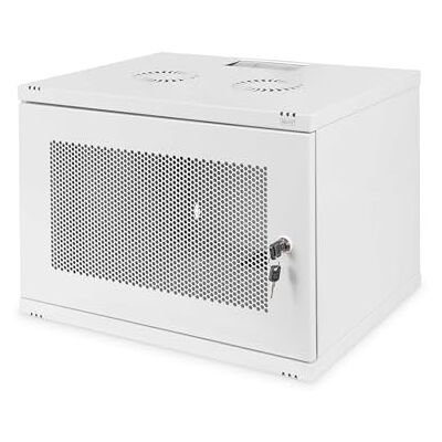 Digitus Netwerkkast, 19 inch, 7U, niet gemonteerd, wandmontage, 400 mm diep, maximale belasting 60 kg, geperforeerde deur Digitus Netwerkkast, 19 inch, 7U, niet gemonteerd, wandmontage, 400 mm diep, maximale belasting 60 kg, geperforeerde deur