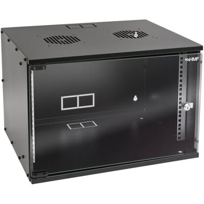 HMF 65707-02 netwerkkast, serverkast 19 inch, 7 U, diepte 400 mm, glazen deur, zwart HMF 65707-02 netwerkkast, serverkast 19 inch, 7 U, diepte 400 mm, glazen deur, zwart