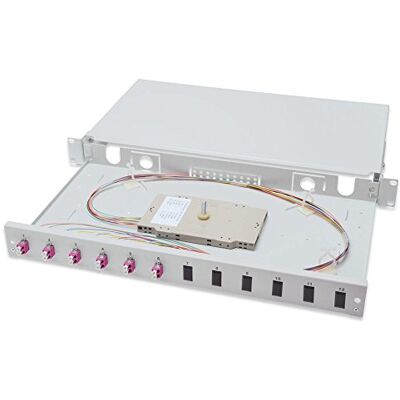 Digitus LWL aansluitdoos 6 stuks LC OM4 1HE 19 inch Duplex Multimode met aansluitcassette Rackmontage Digitus LWL aansluitdoos 6 stuks LC OM4 1HE 19 inch Duplex Multimode met aansluitcassette Rackmontage
