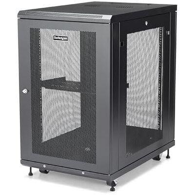 StarTech . com 18U Server Rack Kast met 4 Polen, 19" Rackkast voor IT-/Netwerk Apparatuur, met Verstelbare Montagerails StarTech . com 18U Server Rack Kast met 4 Polen, 19" Rackkast voor IT-/Netwerk Apparatuur, met Verstelbare Montagerails