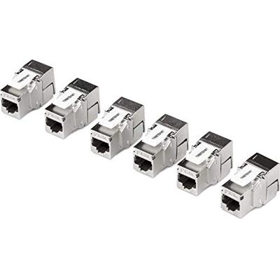TRENDnet Set van 6 Cat6A afgeschermde Keystone contactdozen 180° hoekafwerking Kleurgecodeerd etiket voor T568A en T568B bedrading TC-K06C6A TRENDnet Set van 6 Cat6A afgeschermde Keystone contactdozen 180° hoekafwerking Kleurgecodeerd etiket voor T568A en T568B bedrading TC-K06C6A