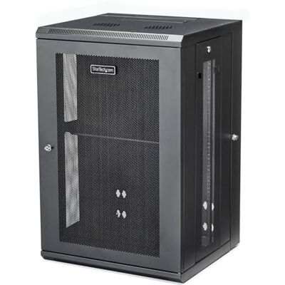 StarTech .com Wandkast 18U 19 inch – behuizing voor schakelaar op scharnieren met een diepte van 40,6 cm – rek voor geventileerde IT-apparatuur met flexibele plank/zijpanelen (RK1820WALHM) StarTech .com Wandkast 18U 19 inch – behuizing voor schakelaar op scharnieren met een diepte van 40,6 cm – rek voor geventileerde IT-apparatuur met flexibele plank/zijpanelen (RK1820WALHM)