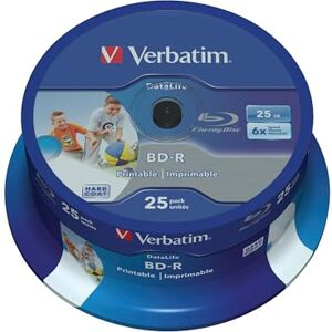 Verbatim 43811 discs, 25 GB, 6 x BD-R SL, datalife inkjet bedrukbaar, 25 stuks Verbatim 43811 discs, 25 GB, 6 x BD-R SL, datalife inkjet bedrukbaar, 25 stuks