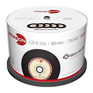Primeon CD-R 80 min/700 MB/52 x cake box (50 disc), vinyl zwart oppervlak, zwart, beige, rood, 700 MB Primeon CD-R 80 min/700 MB/52 x cake box (50 disc), vinyl zwart oppervlak, zwart, beige, rood, 700 MB