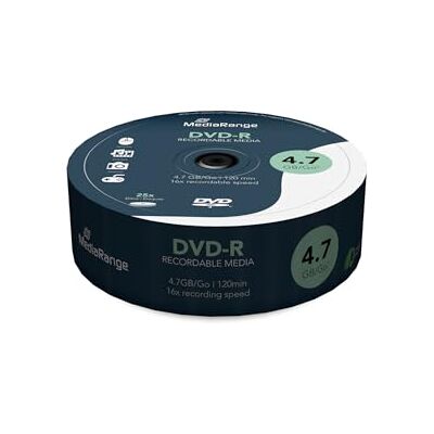 MediaRange MR403 DVD-R 4,7 GB 16 x Cake Box, 25 stuks MediaRange MR403 DVD-R 4,7 GB 16 x Cake Box, 25 stuks