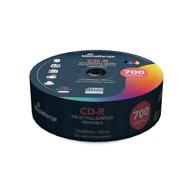 MediaRange MR202 CDR80 700MB 52 x taartdoos, bedrukbaar, wit, 25 stuks MediaRange MR202 CDR80 700MB 52 x taartdoos, bedrukbaar, wit, 25 stuks