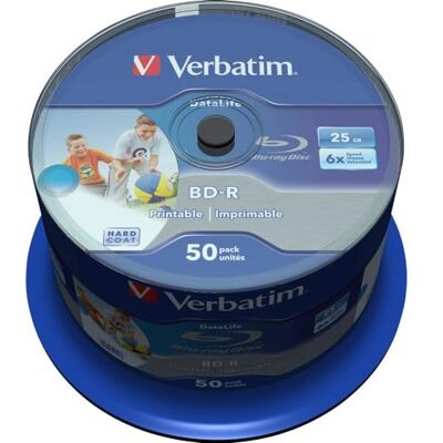 Verbatim 43812 25 GB BD-R onbewerkte Blu-ray-discs – Blu-ray-discs (BD-R, 25 GB, 405 Nm,spoel, 50 stuks Verbatim 43812 25 GB BD-R onbewerkte Blu-ray-discs – Blu-ray-discs (BD-R, 25 GB, 405 Nm,spoel, 50 stuks