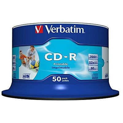 Verbatim CD-R 80MIN Datalife Plus Printable 50 stuks Verbatim CD-R 80MIN Datalife Plus Printable 50 stuks