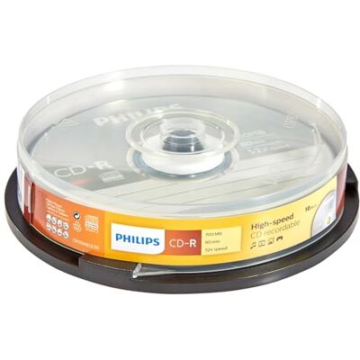 Philips CR7D5NB10/00 10 CD-R Spindle 52 x 80 min 700 MB Philips CR7D5NB10/00 10 CD-R Spindle 52 x 80 min 700 MB