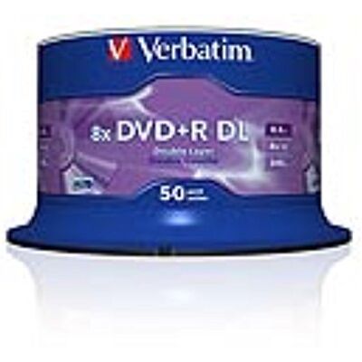 Verbatim DVD+R Double Layer 8x Matt Silver 50 stuks Spindle Verbatim DVD+R Double Layer 8x Matt Silver 50 stuks Spindle