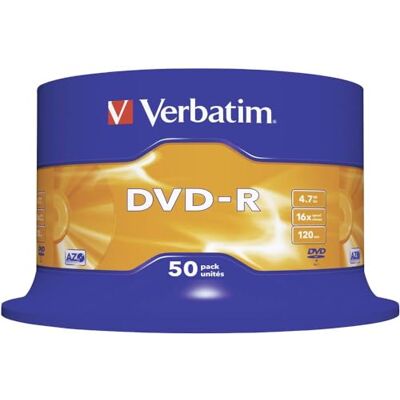 Verbatim DVD-R Azo 4,7 Gb 16 X Matt Silver Surface Cake 50 Verbatim DVD-R Azo 4,7 Gb 16 X Matt Silver Surface Cake 50